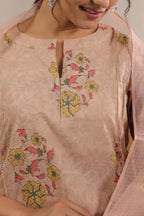 Hand Block, Printed Cotton Beige Suit Set 3