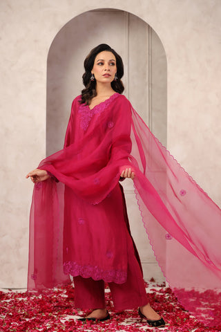 Floral Chanderi Suit Set