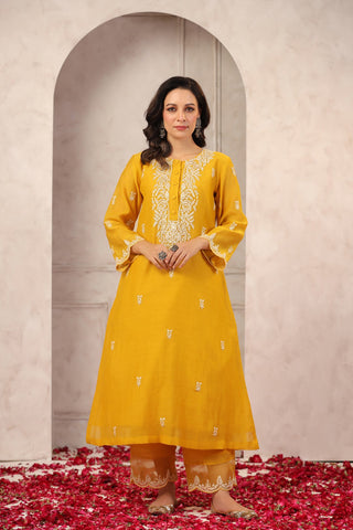 Sunflower Chanderi Suit Set
