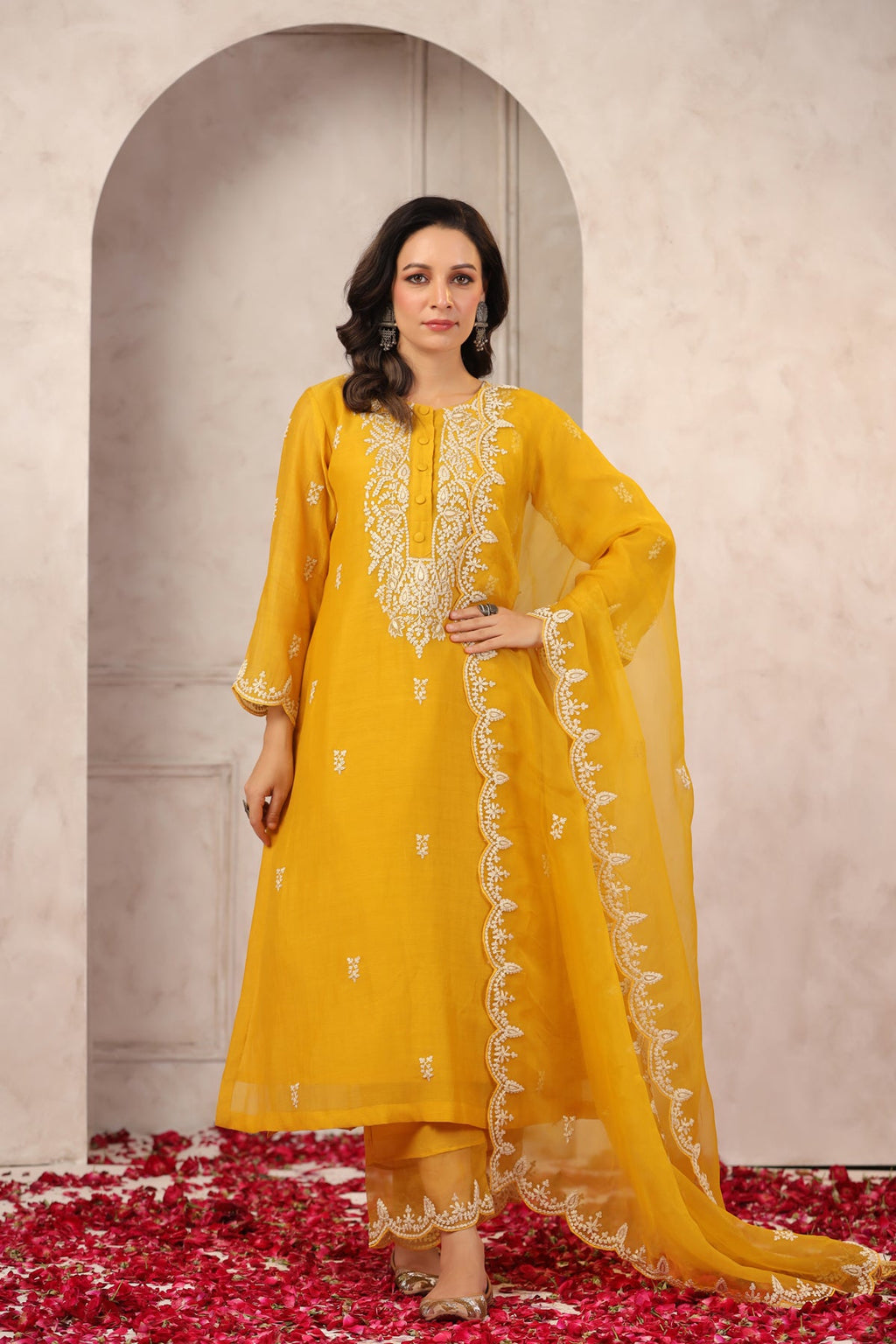 Sunflower Chanderi Suit Set