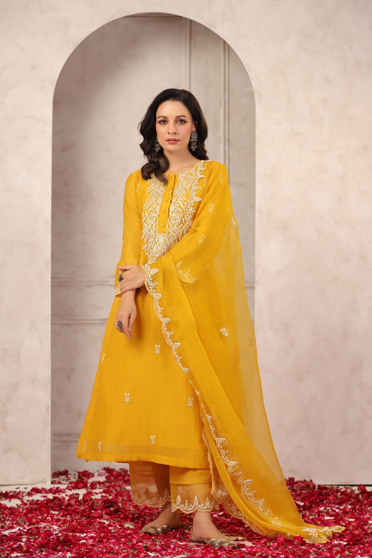 Sunflower Chanderi Suit Set