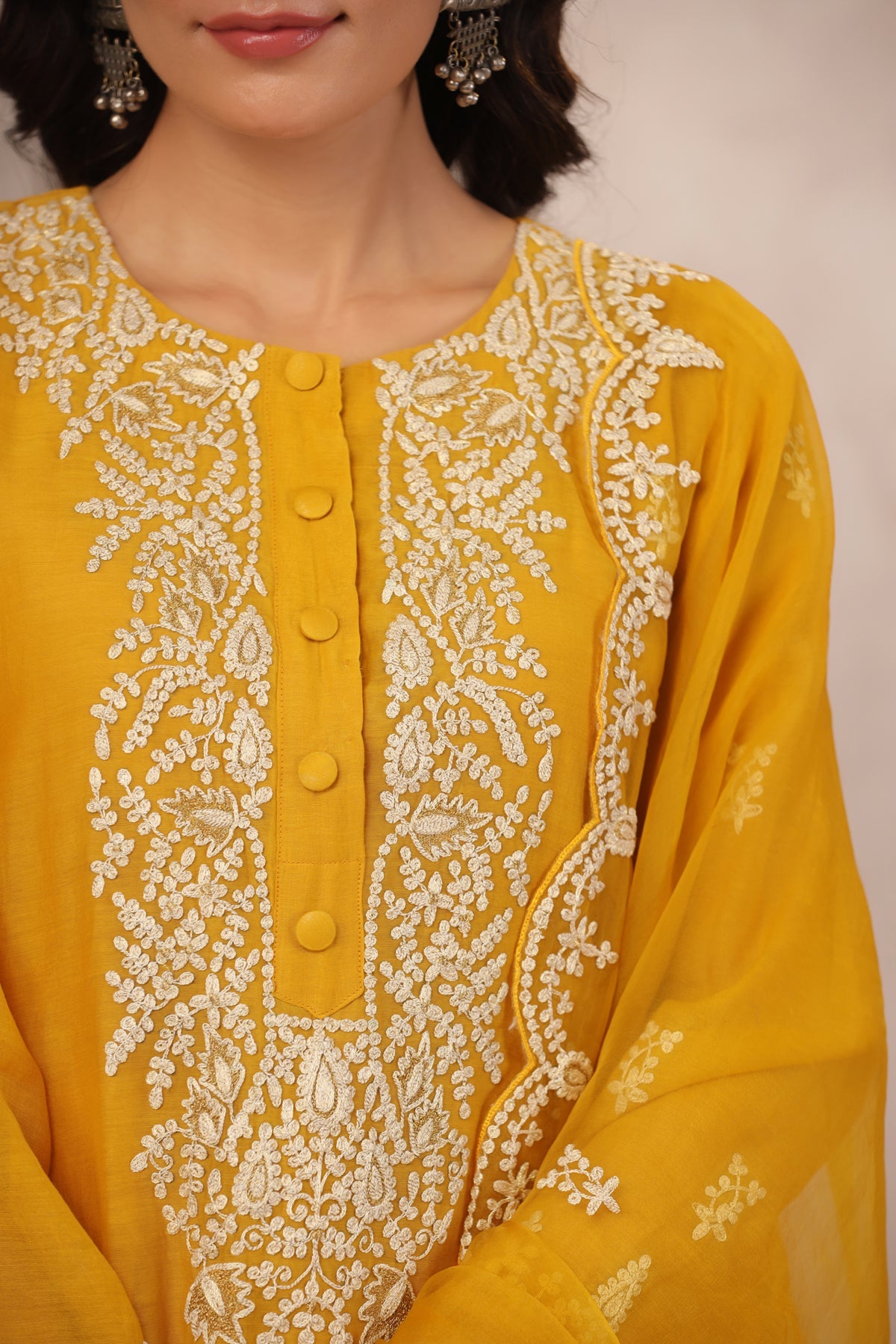 Sunflower Chanderi Suit Set