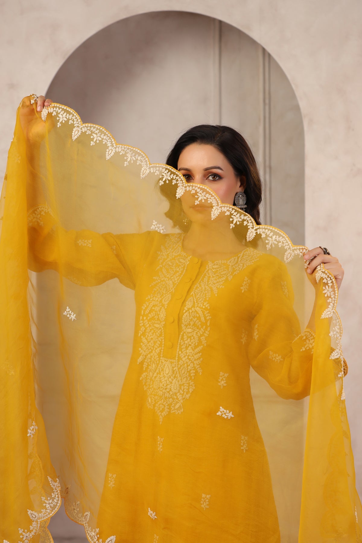 Sunflower Chanderi Suit Set