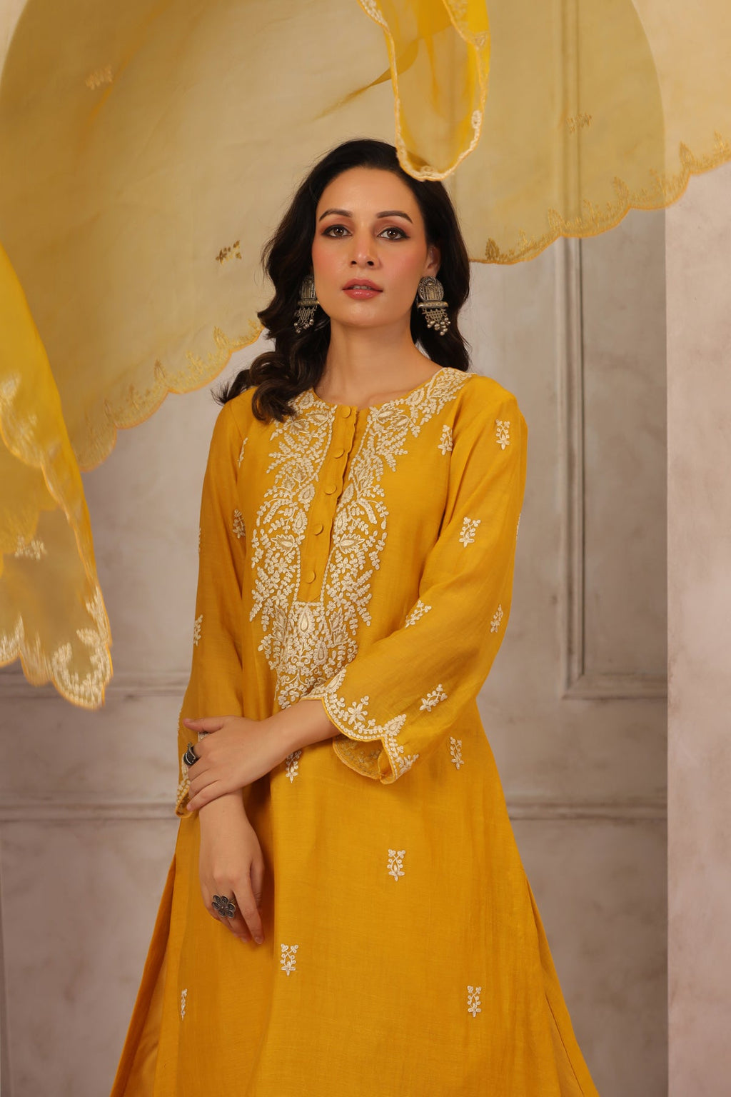 Sunflower Chanderi Suit Set