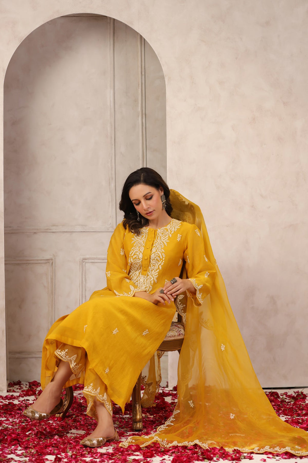 Sunflower Chanderi Suit Set