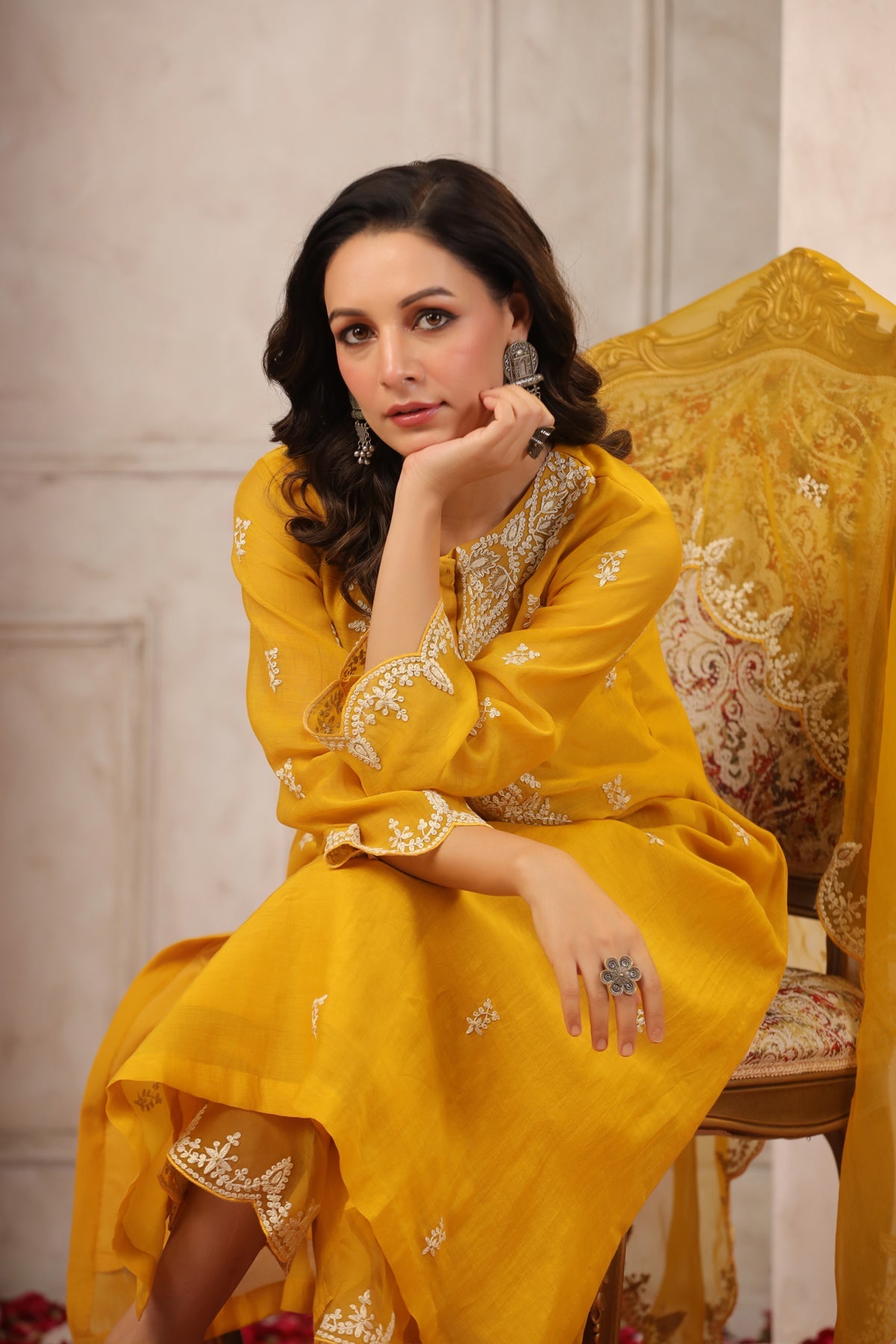 Sunflower Chanderi Suit Set