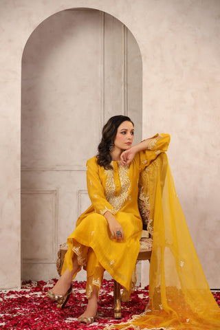 Sunflower Chanderi Suit Set