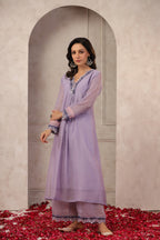 Lilac Chanderi Co-ord Set