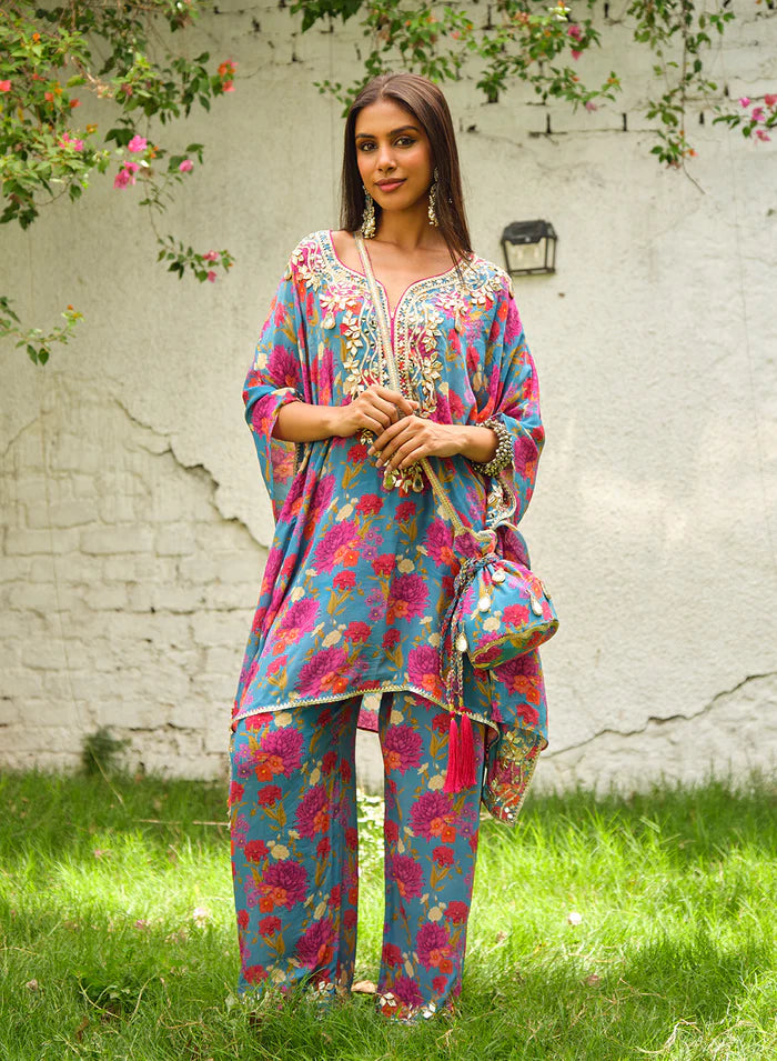 Sharvani Mirror Work Kaftan Set