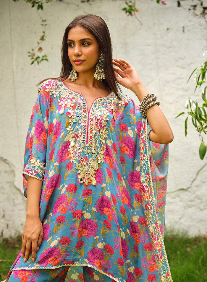 Sharvani Mirror Work Kaftan Set