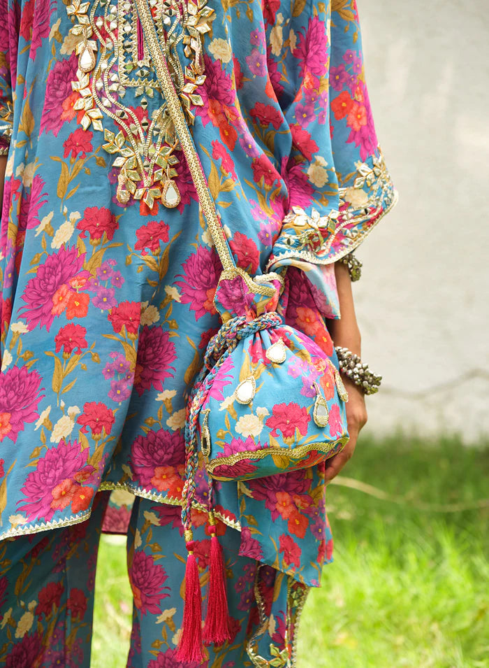 Sharvani Mirror Work Kaftan Set