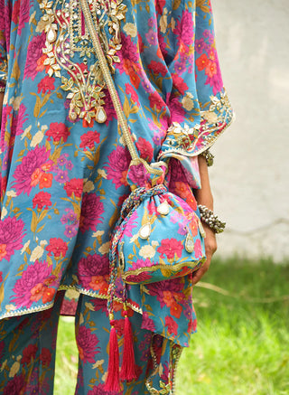 Sharvani Mirror Work Kaftan Set