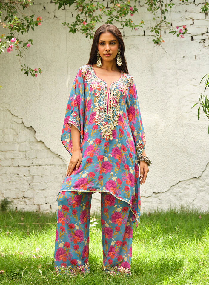 Sharvani Mirror Work Kaftan Set