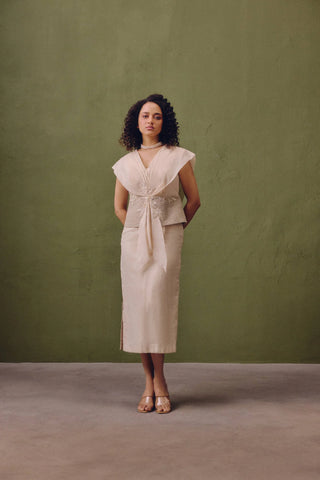 Silk Dress With Handcrafted Waist Deatil