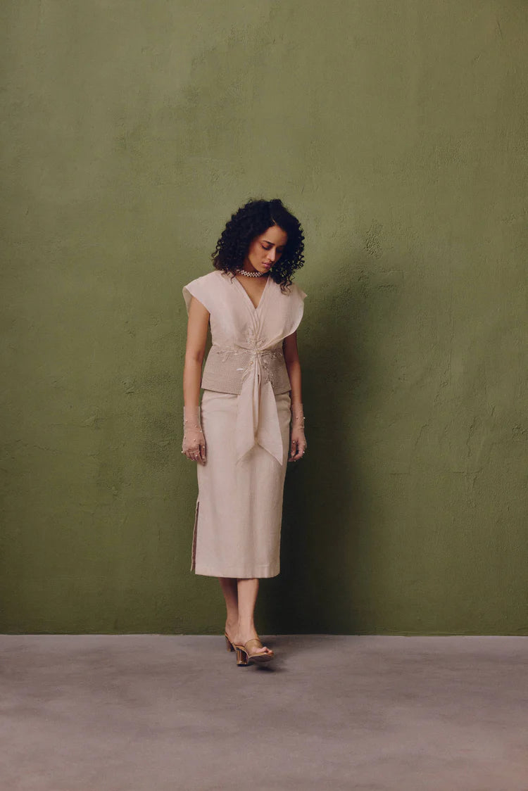 Moonfield Silk & Zari Draped Dress