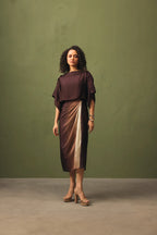 Cinnamon Silk Tie up Dress