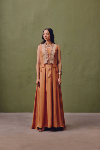 Embroidered Jacket And Skirt Set