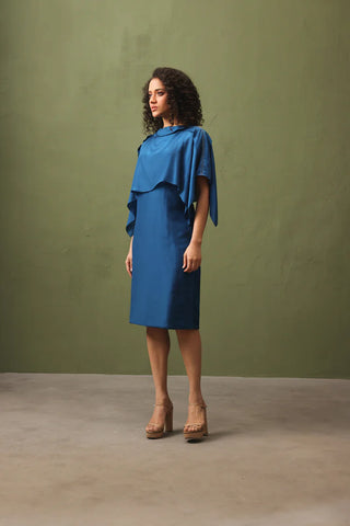 Silk Dress With Cape
