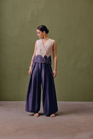 Silk Colour Block Waistcoat Set