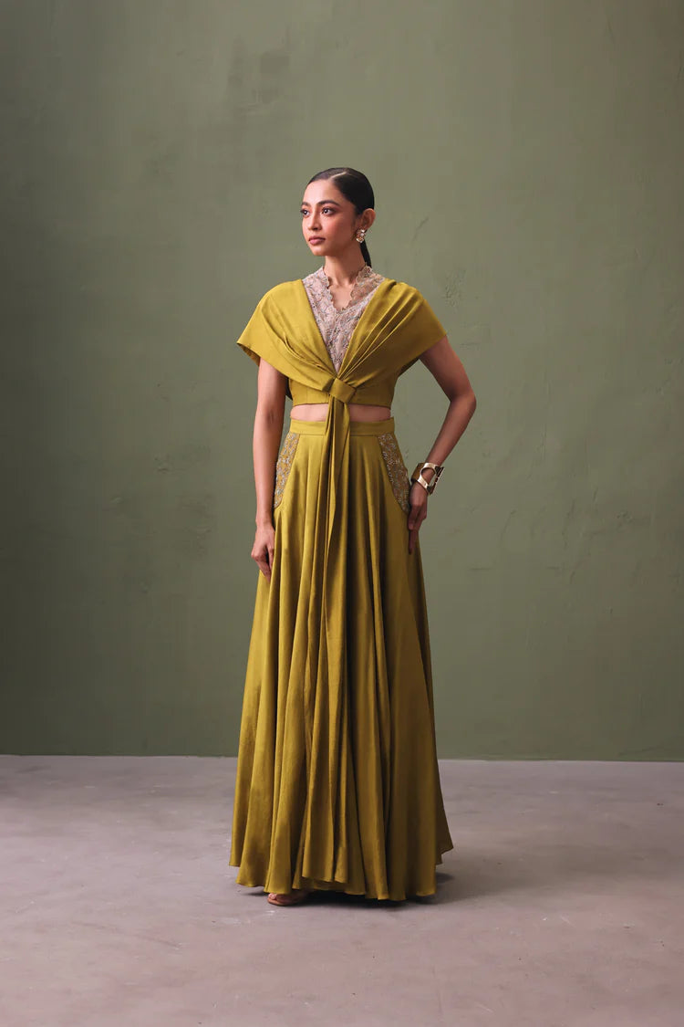 Sahara Silk Lehenga with Pocket Detailing