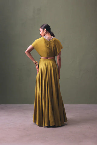 Silk Cape And Lehenga Set