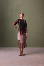 Ashen Glow Silk Dress