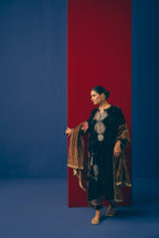 Brown Zardozi Velvet Suit