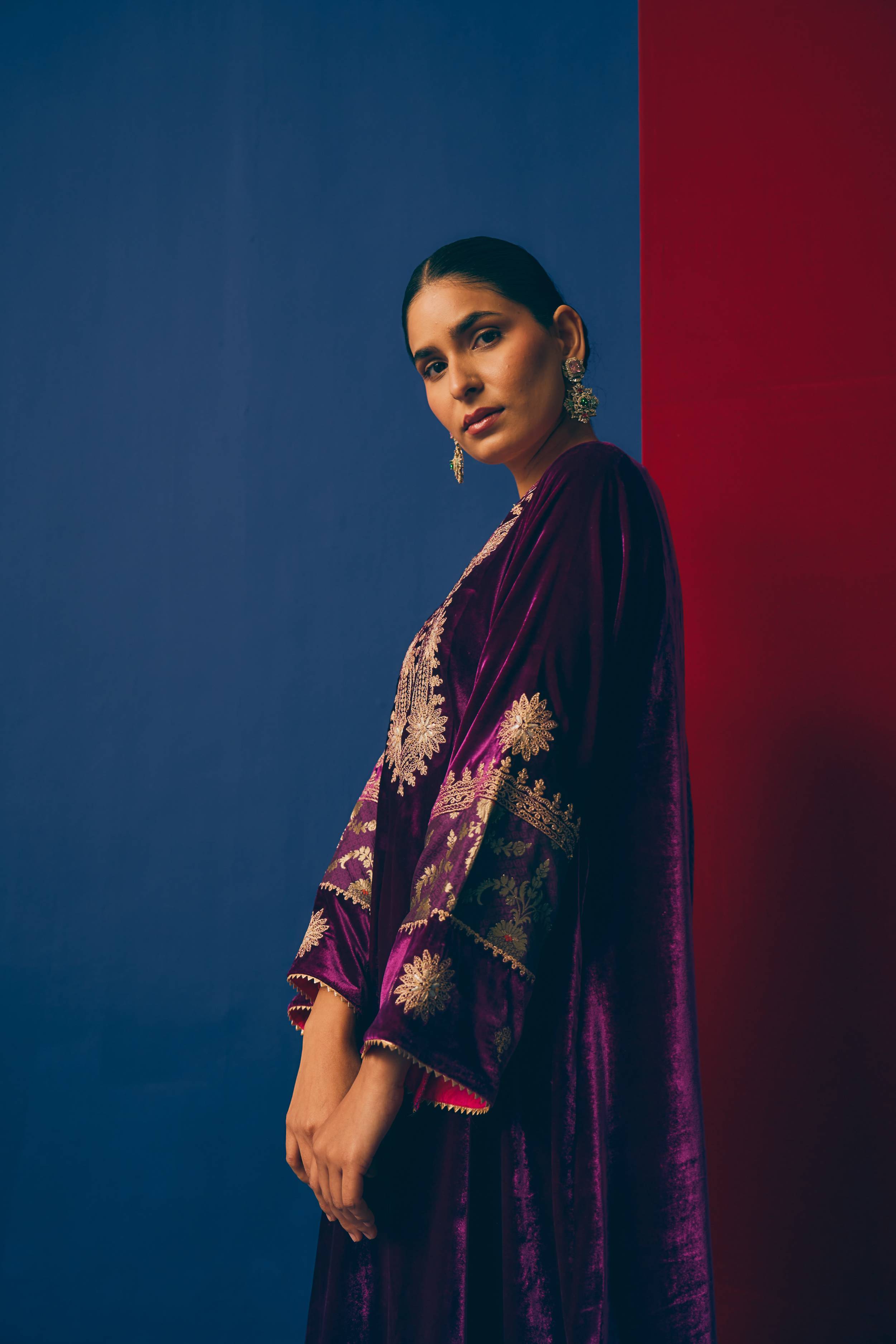 Purple Garnet Velvet Suit Main image