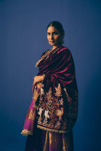 Purple Garnet Velvet Odhni