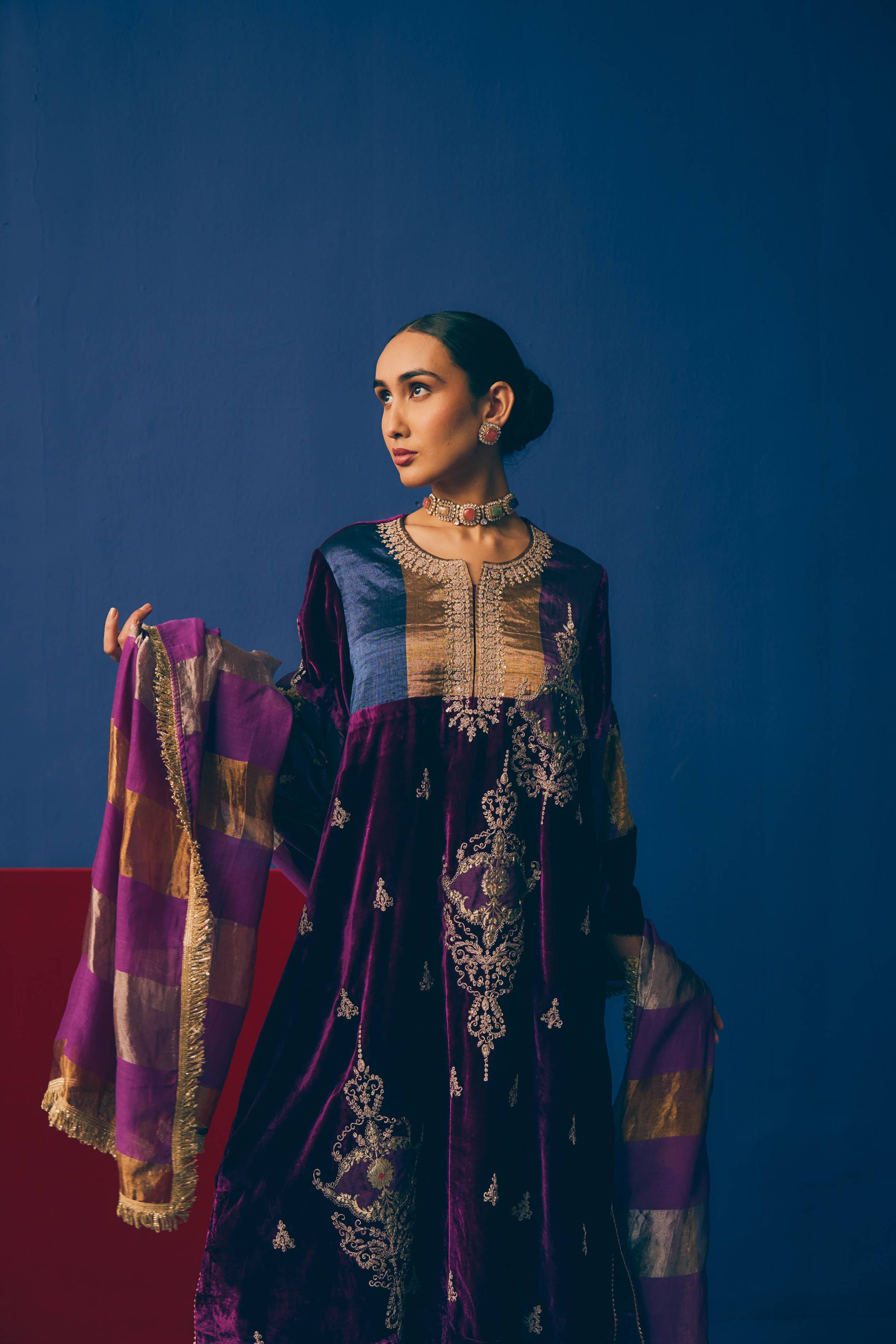 Jamuni Snowflake Velvet Suit