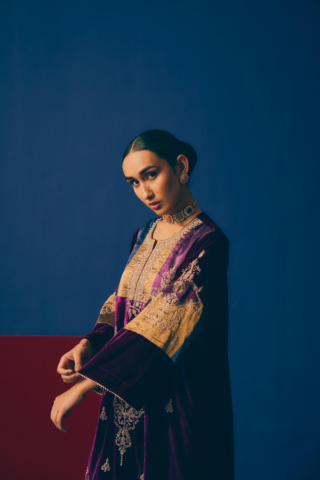 Jamuni Snowflake Velvet Suit