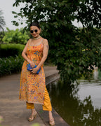 Mustard Floral Kurta Set