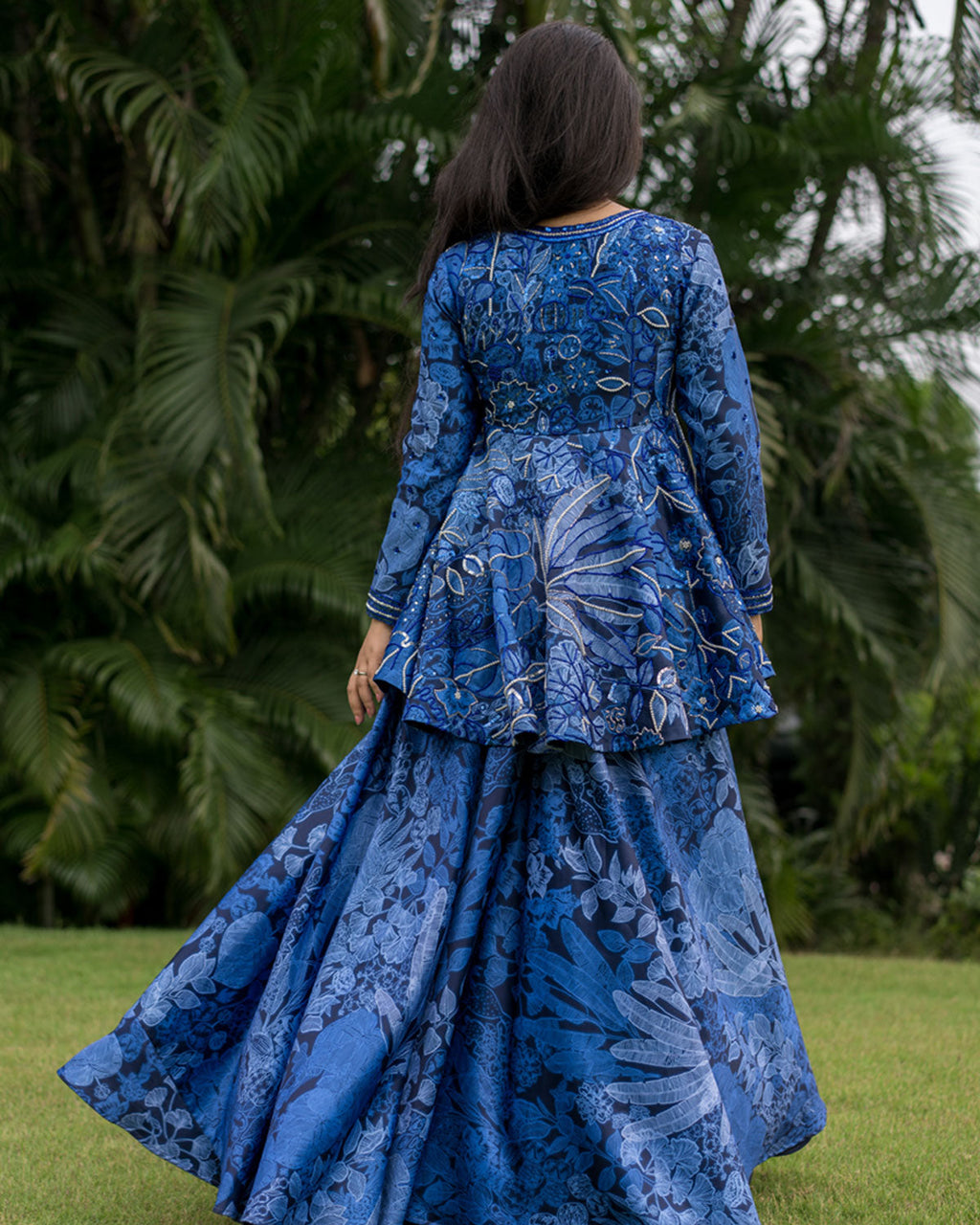 Blue Dreams Peplum Set