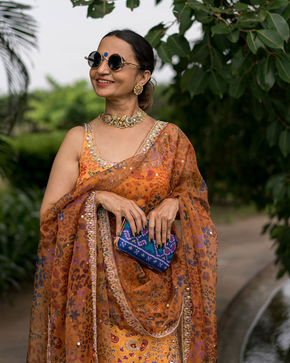 Mustard Floral Kurta Set Secondary image
