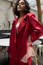 Two tone blazer set