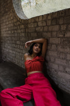 Abstract bhandani one shoulder and pants