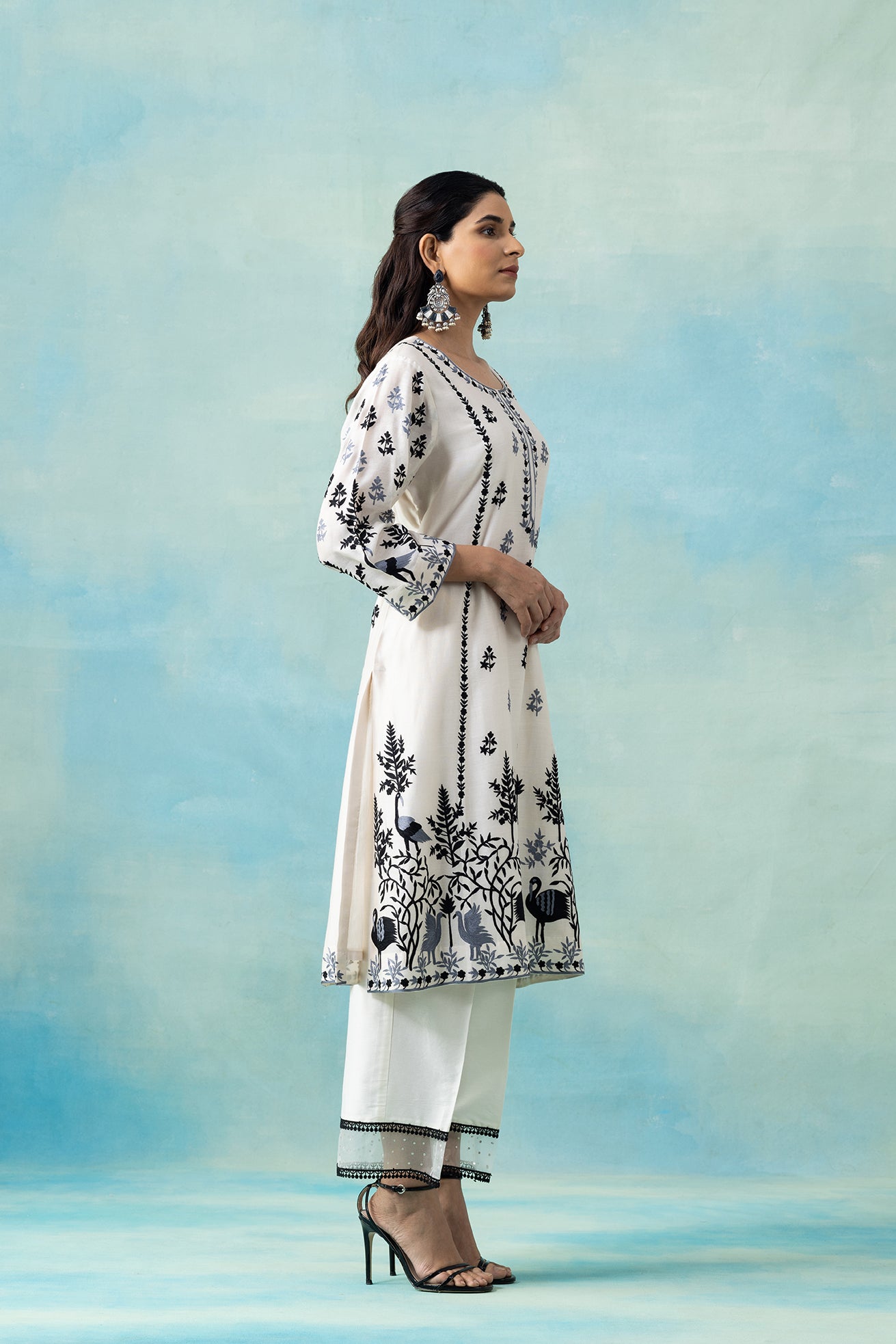 Noir Garden Kurta Set Secondary image