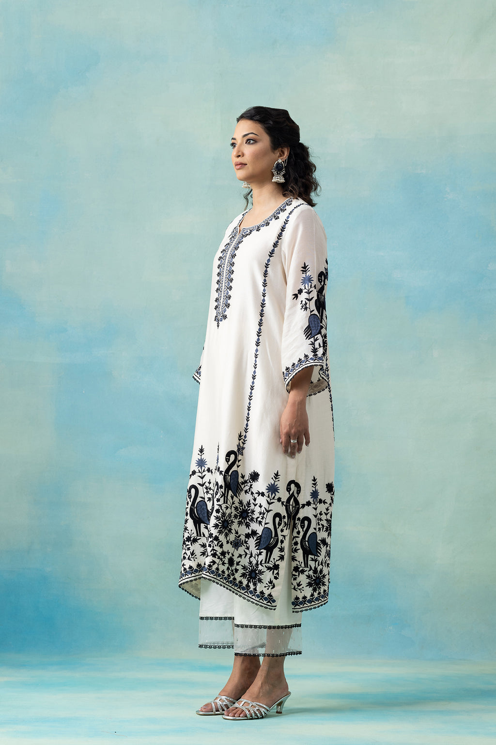 Peacock Garden Kaftan Set
