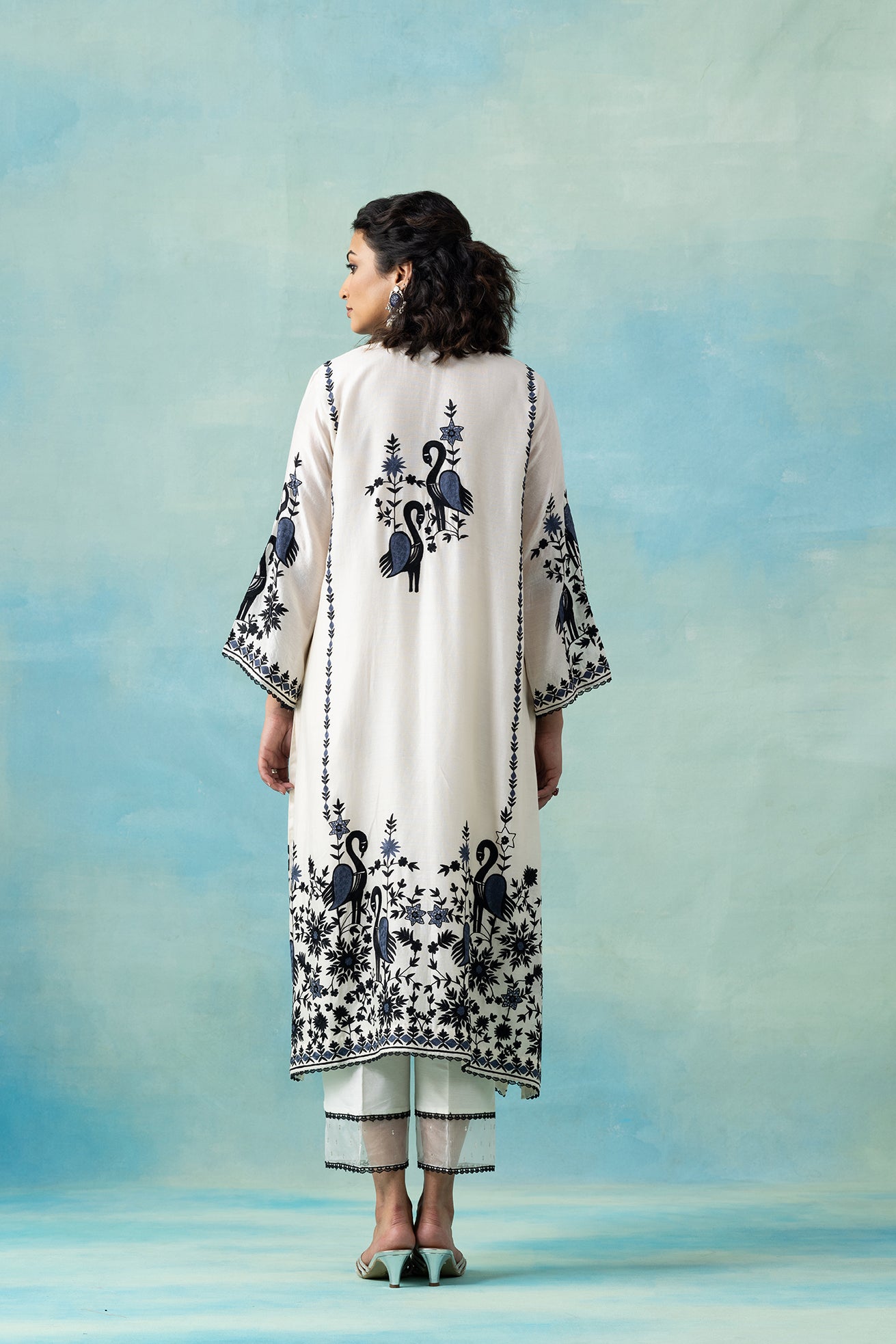 Peacock Garden Kaftan Set