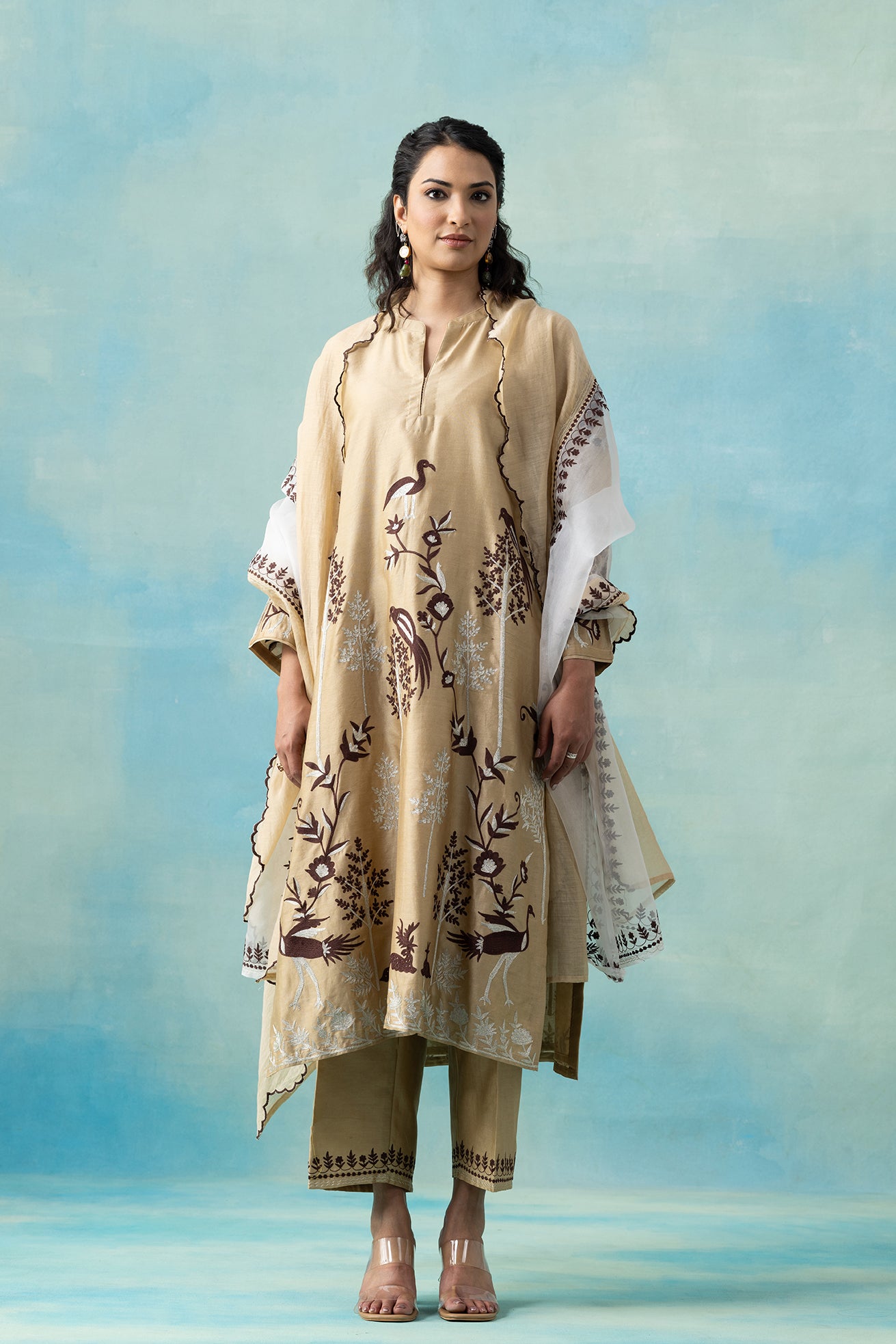 Heritage Peacock Kurta Set Main image