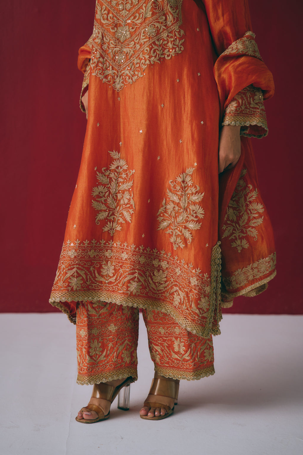 Narangi Dori Anarkali Set