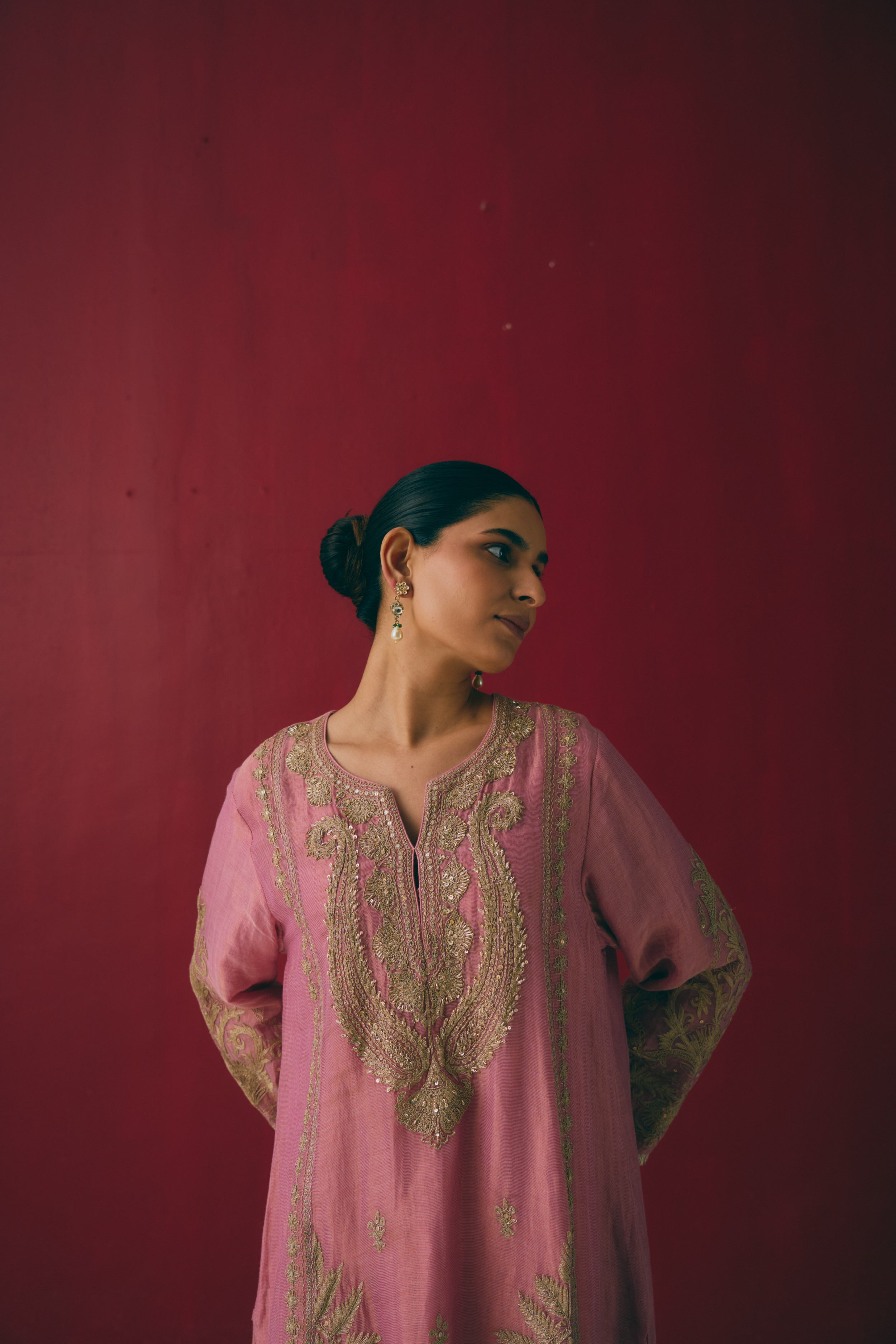 Gulabi Zardozi Palazzo Set