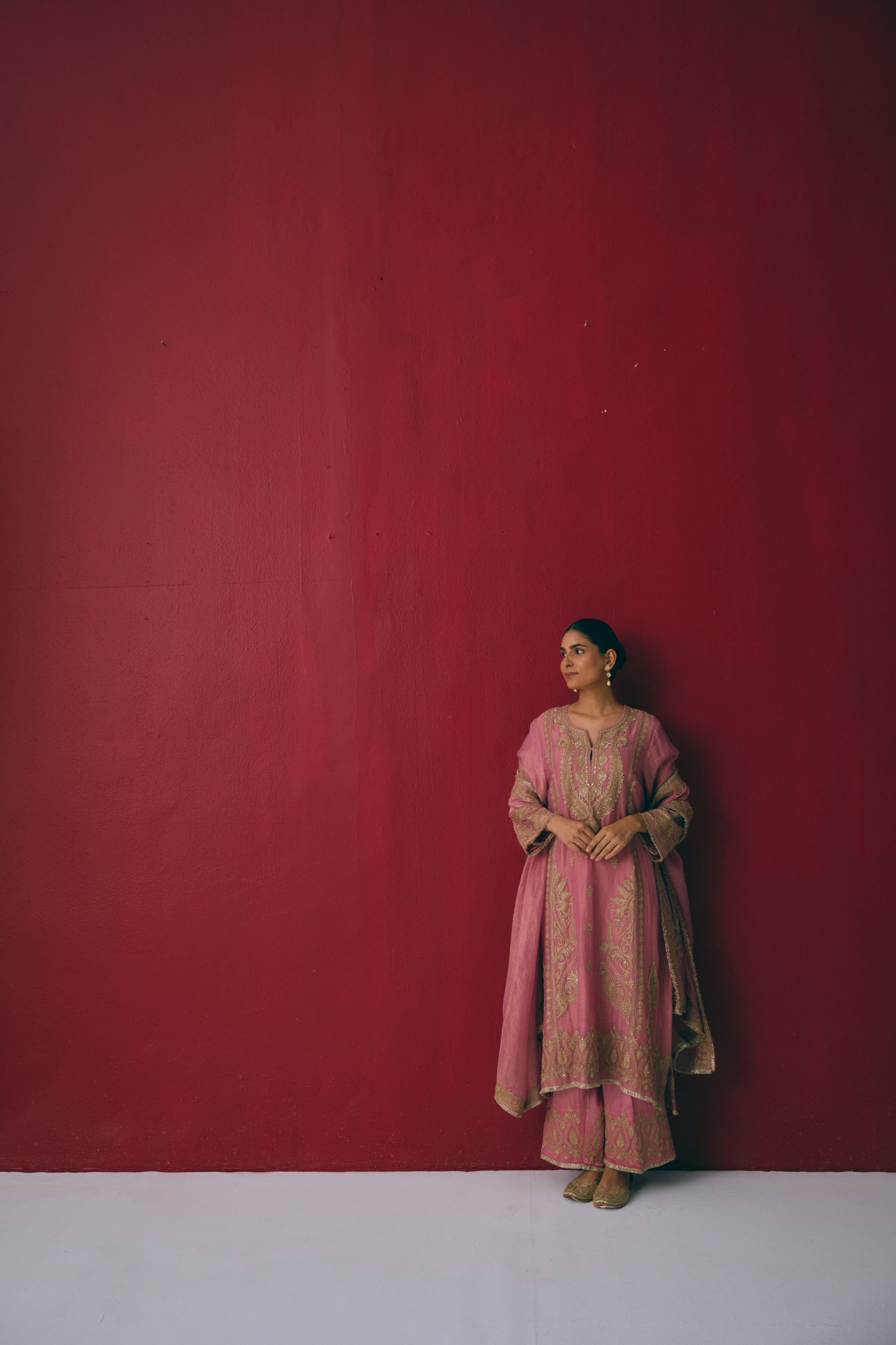 Gulabi Zardozi Palazzo Set
