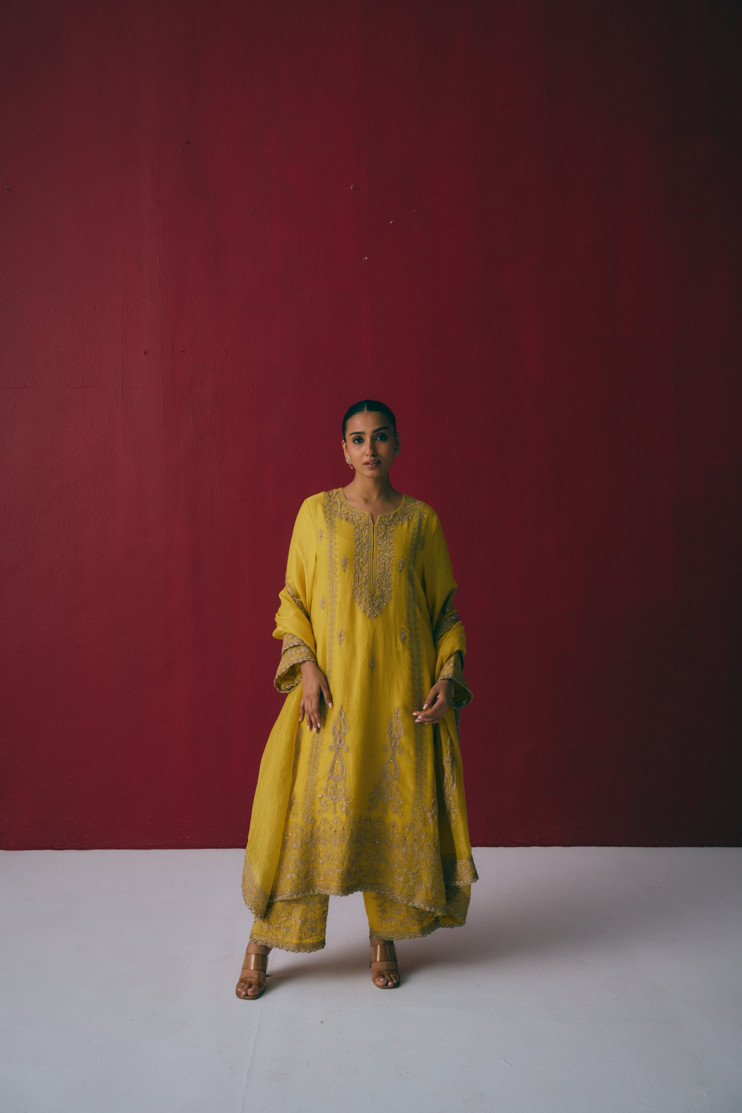 Haldi Bahar Chanderi Set Main image