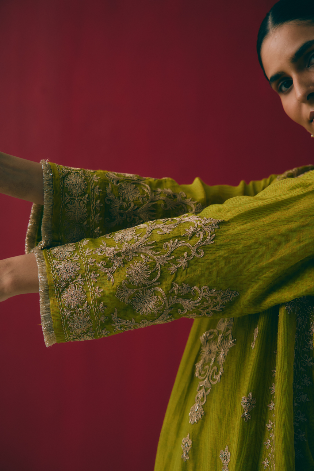 Zaitoon Dabka Anarkali Set