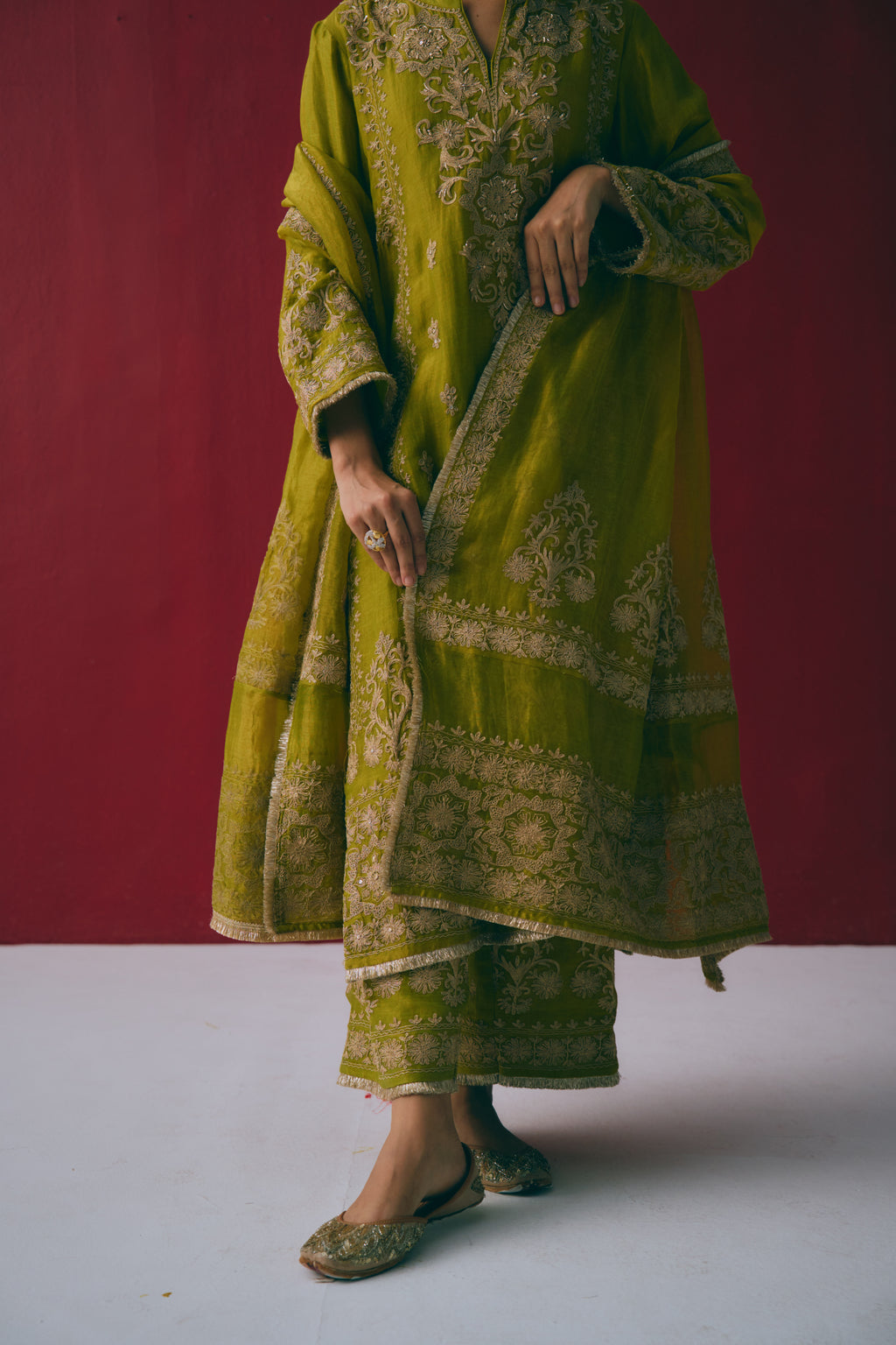 Zaitoon Dabka Anarkali Set