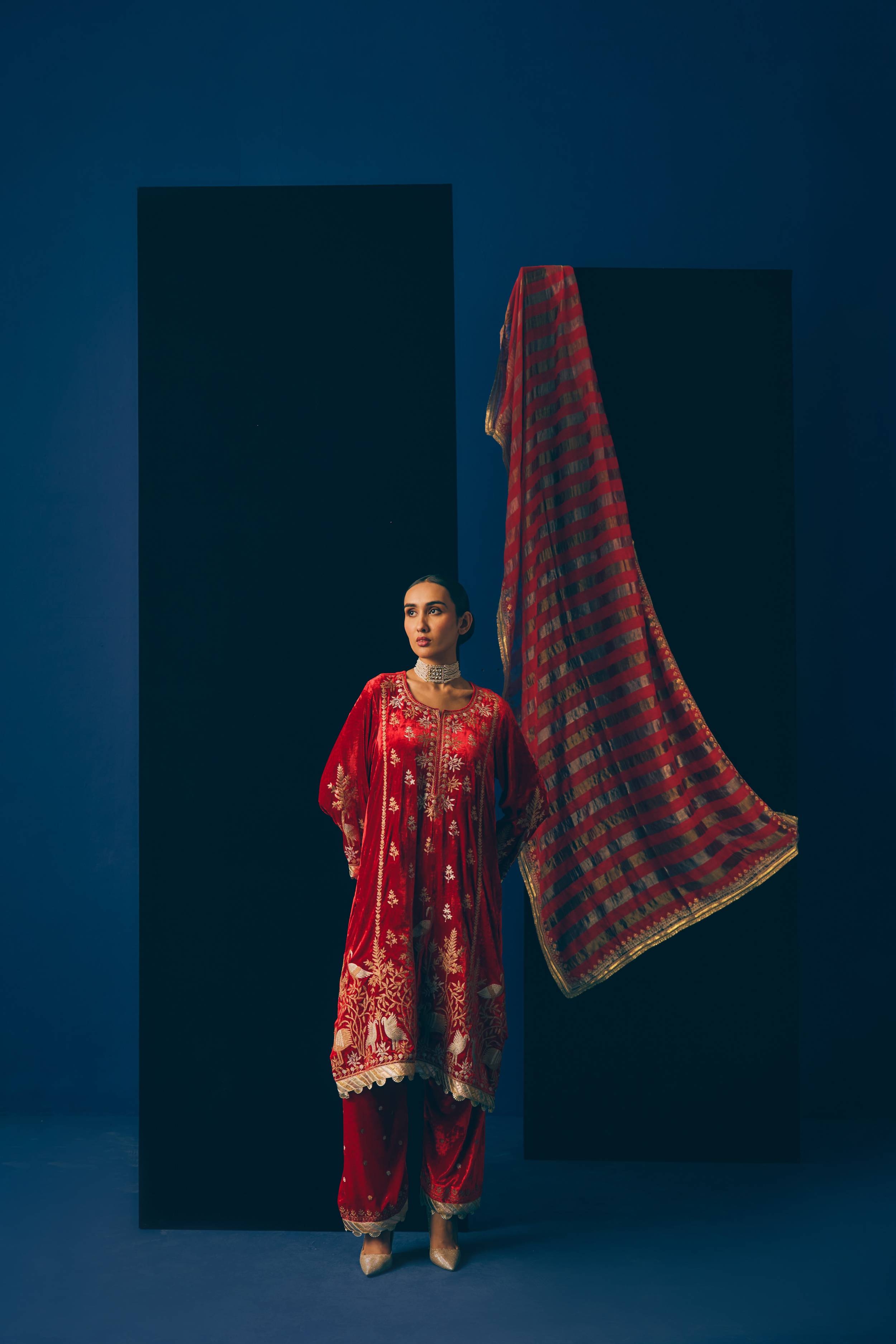 Rouge Velvet Kurta Set