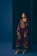 Midnight Wine Velvet Suit Set