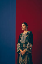 Green Cedar Velvet Kurta Set