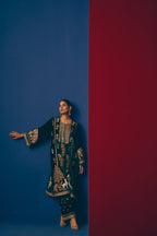 Green Cedar Velvet Kurta Set